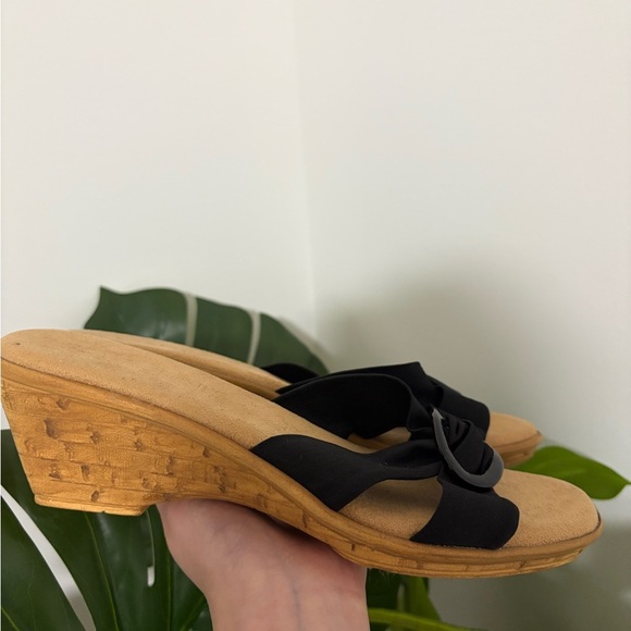 Italian Shoemakers Damiani’s Wedge Black Sandals in Sadie Made in Italy Size 9.5 - Picture 7 of 8